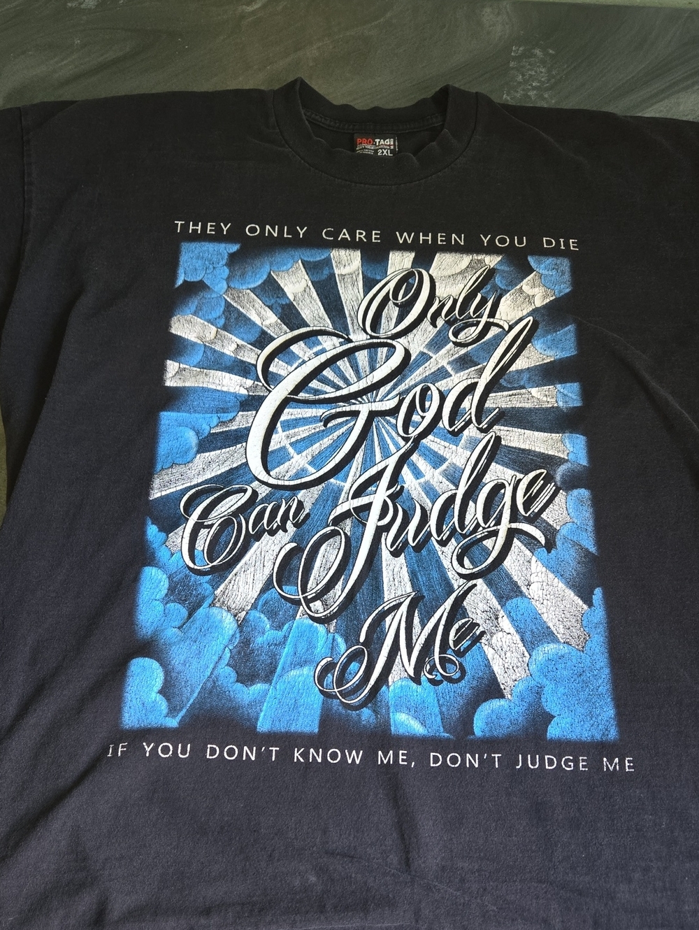 Only God Can Judge Me Graphic Tee - Black & Blue